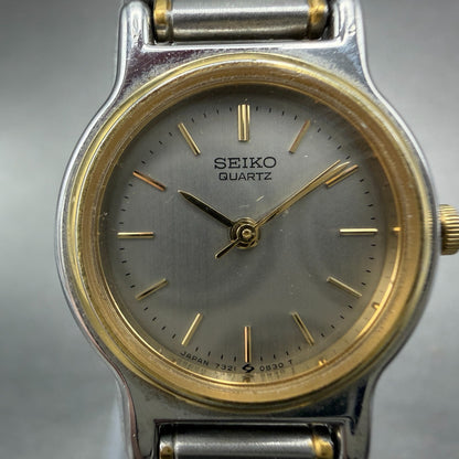 Seiko Watch Women 22mm Silver Dial Two Tone Round Vinatge 7321-0180 New Battery1