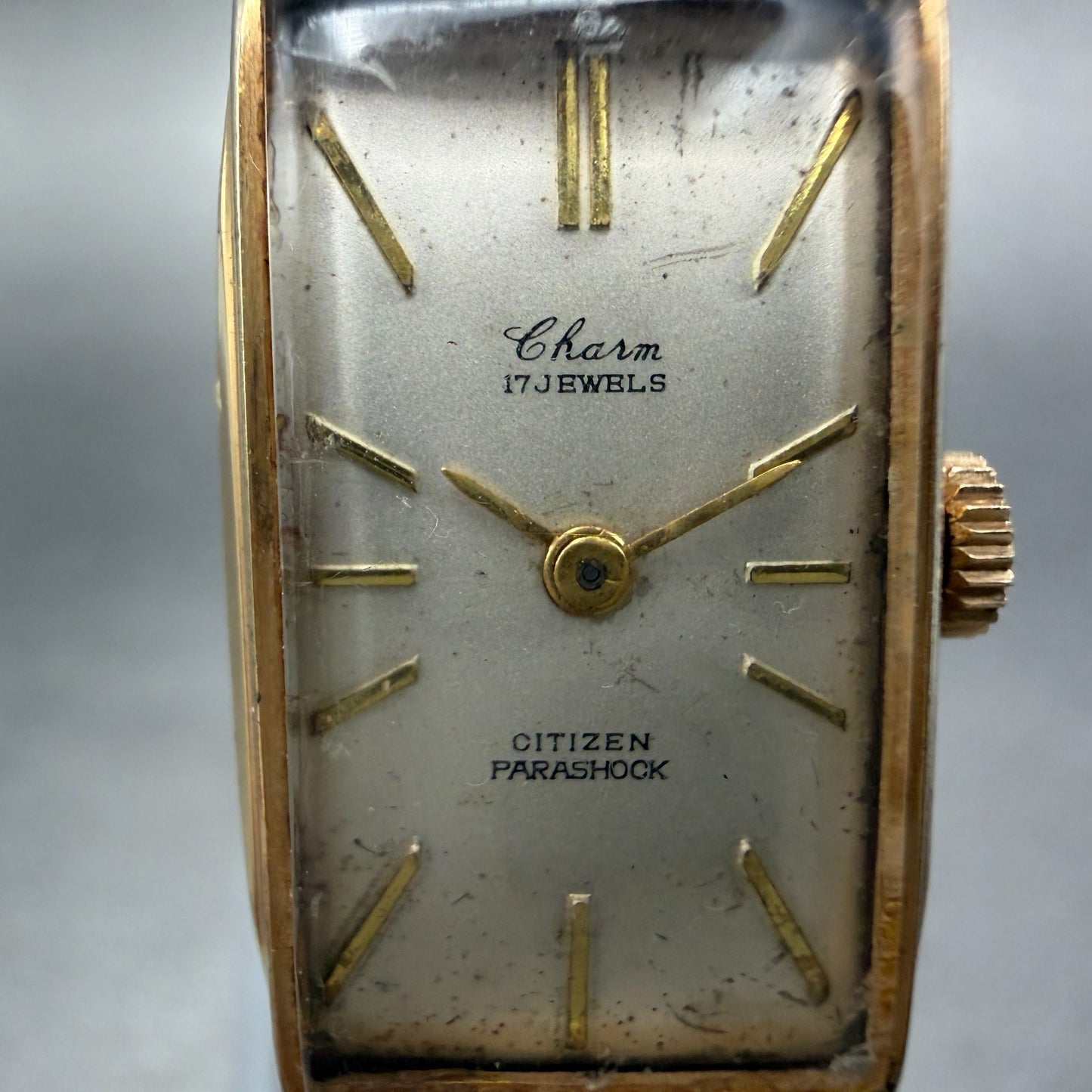 Citizen Charm Watch Women 15mm White Dial Gold Plated Manual Wind Runs VTG1