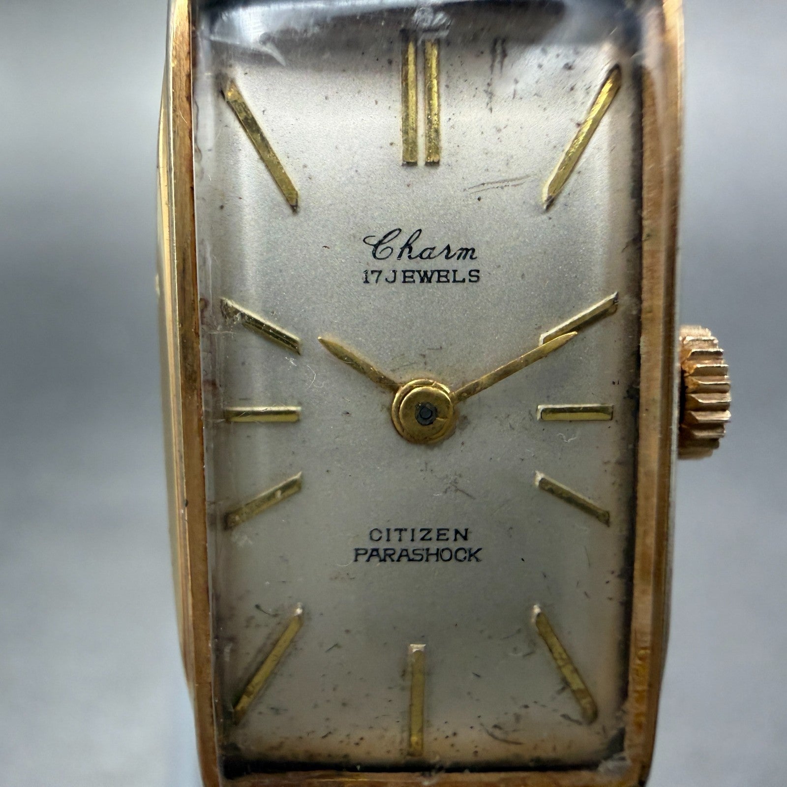 Citizen Charm Watch Women 15mm White Dial Gold Plated Manual Wind Runs VTG1