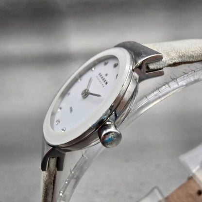 Skagen Denmark Steel Watch Women 22mm White Dial Silver Tone 358XSSLWW New Batt2