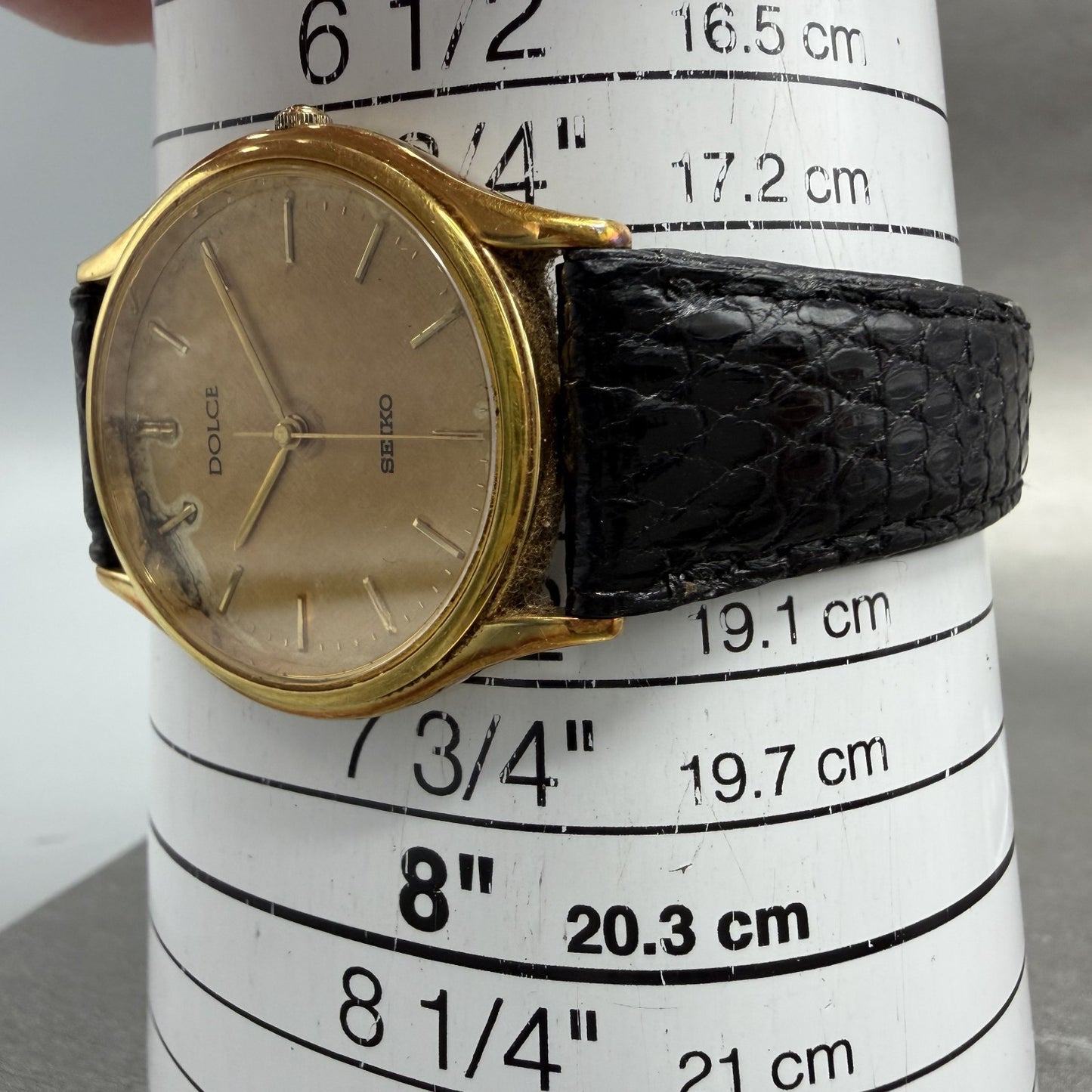 Seiko Dolce Watch Men 32mm Champagne Dial Gold Tone 8N41-6060 New Battery10