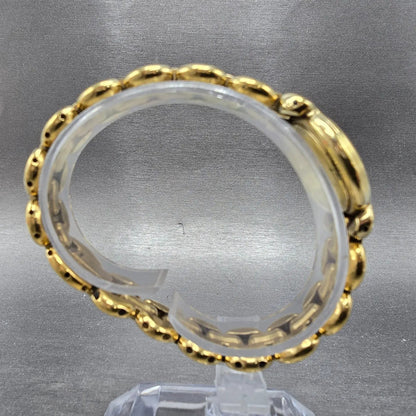 Raymond Weil Watch Women 24mm Gold Dial Gold Plated Round 5355 New Battery8