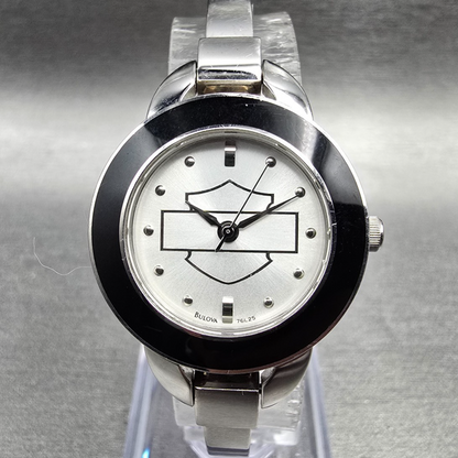 Bulova Harley-Davidson Watch Women 26mm Silver Dial Silver Tone 76L25 New Batt0