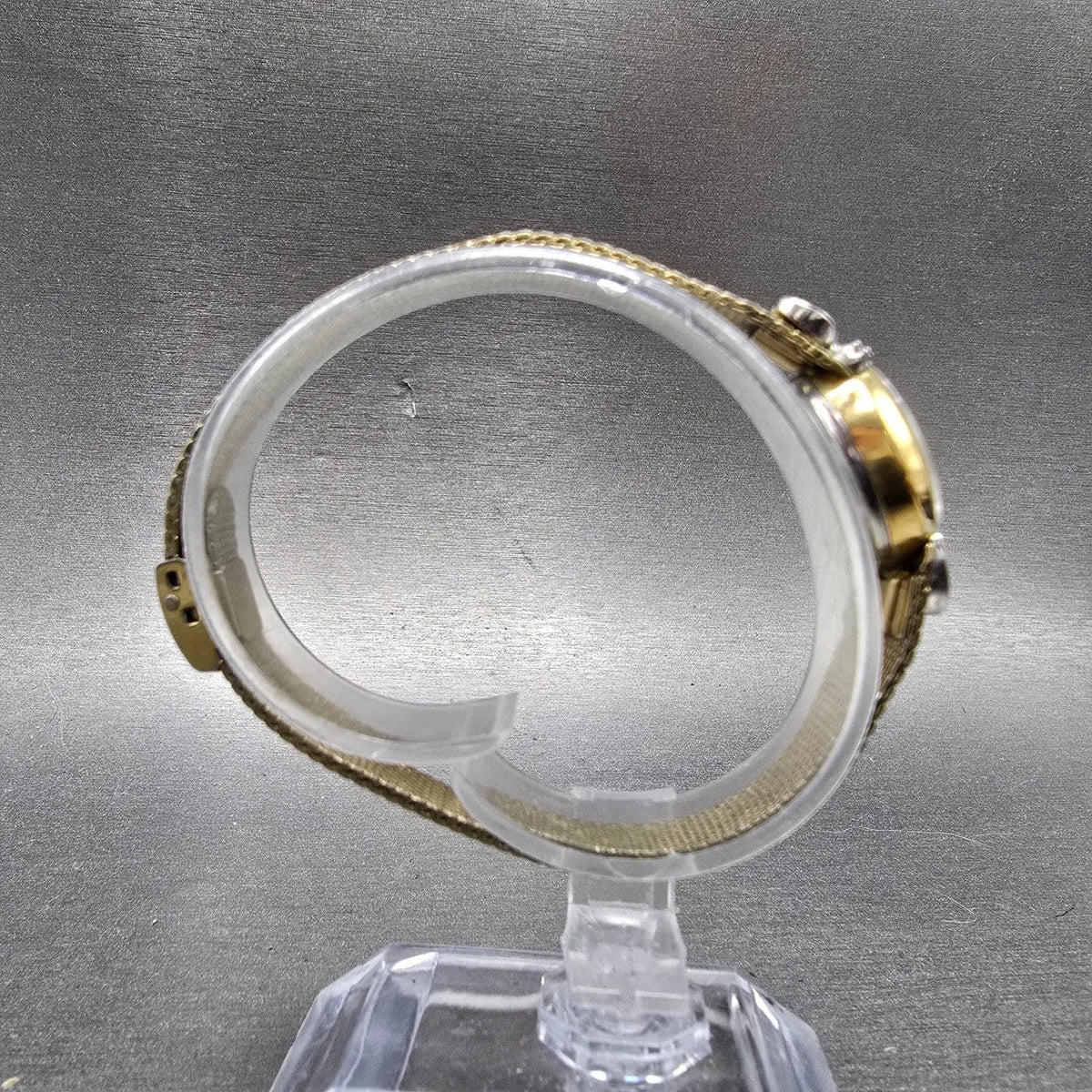 Jules Jurgenson Watch Women 14mm Champagne Dial Gold Oval Gem Set Bezel Manual8