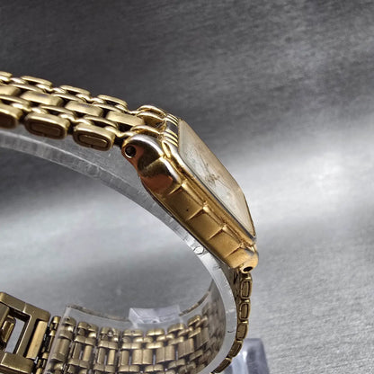 Bulova Tank Watch Women 19mm White Dial Gold Rectangle 97L64 New Battery JP3