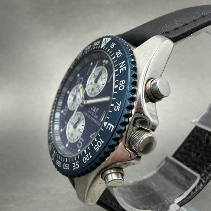 Citizen Chronograph Watch Men 40mm Blue Dial Steel Date Round JAF 0610 New batt2