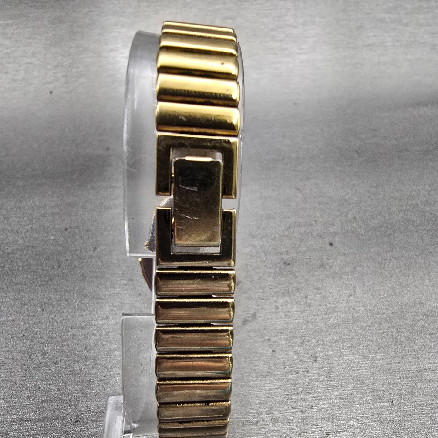 Seiko Watch Women 15mm Gold Dial Gold Tone Asymmetrical 1F20-5059 New Battery7