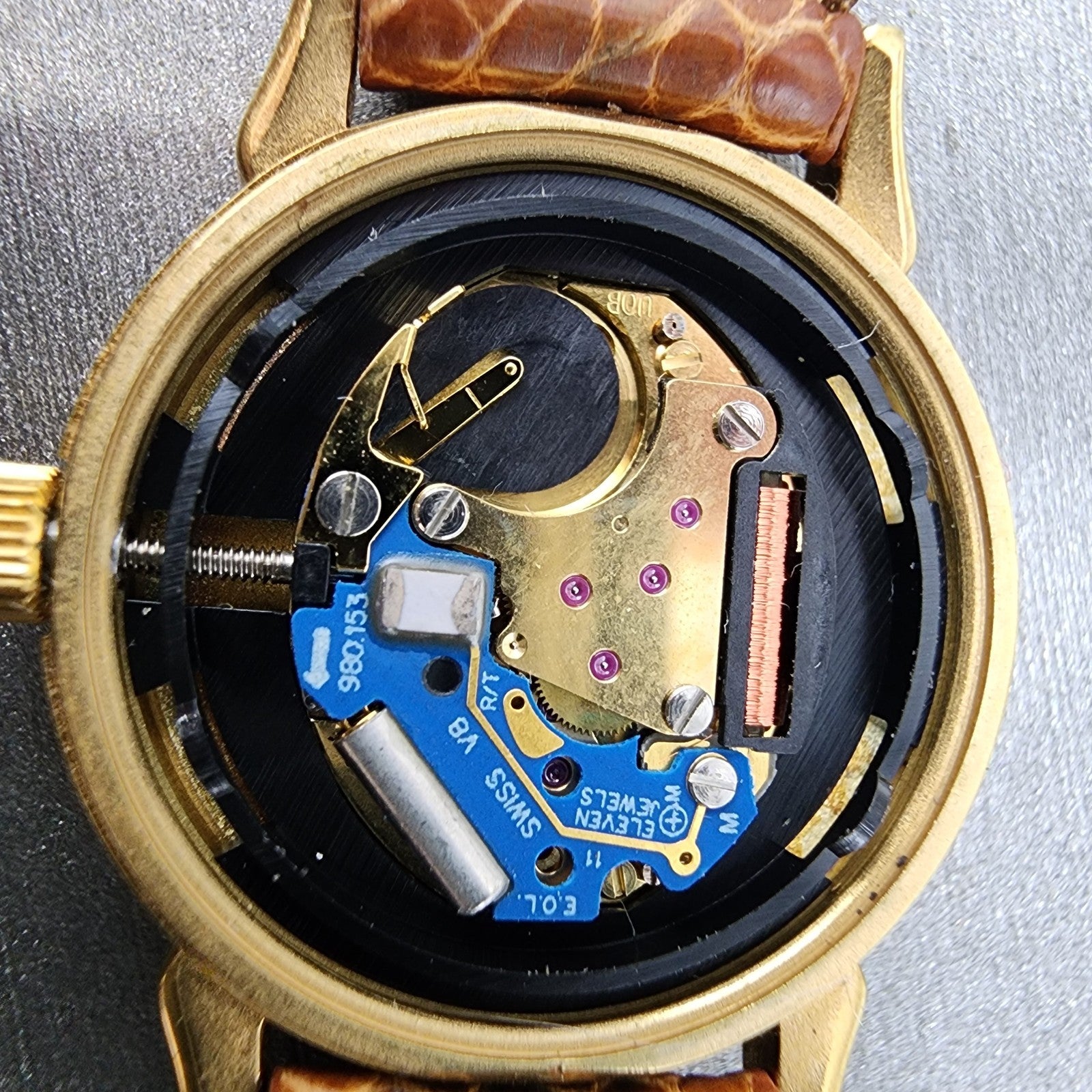 Tissot Watch Women 24mm White Dial Gold Tone Round A220 ETA 980.153 PARTS11