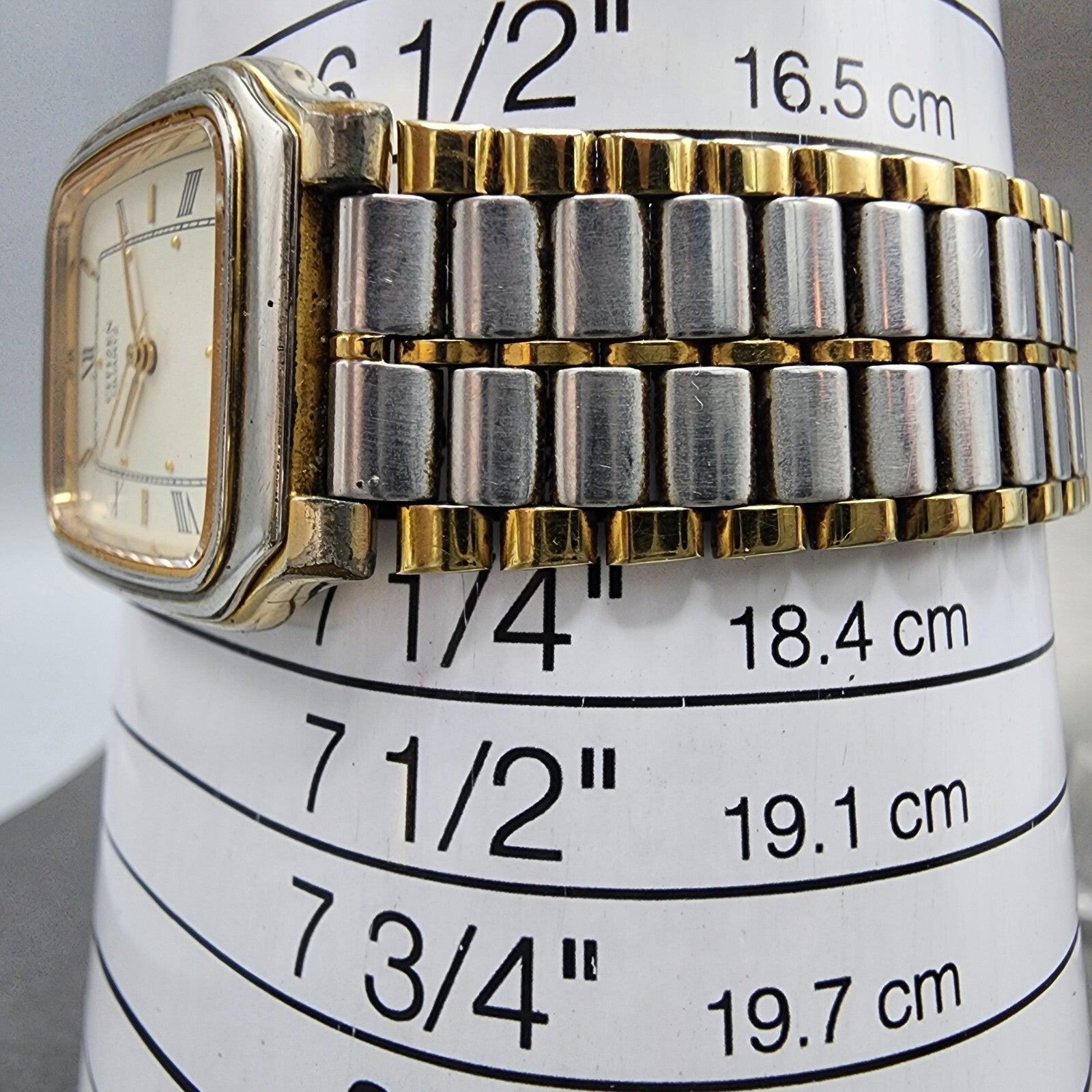 Citizen Tank Watch Women 27mm White Dial Two Tone 4630E60639 New Battery10