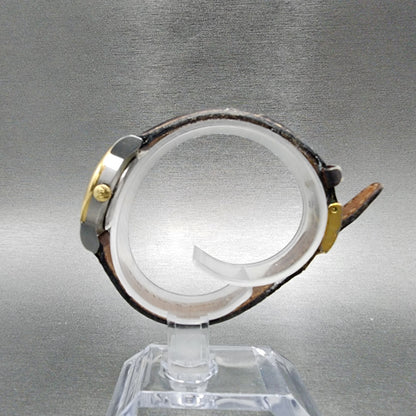 Gucci 4300L Watch Women 26mm Gold Dial Two Tone Date Round New Battery