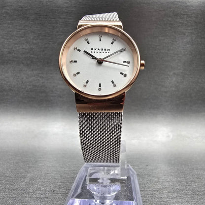 Skagen Ancher Watch Women 26mm White Dial Rose Gold Round SKW7203 New Battery5