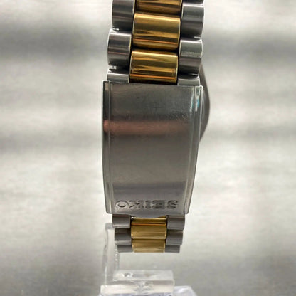 Seiko President Watch Men 36mm Silver Dial Two Tone Daydate 7N43-8110 New Batt7