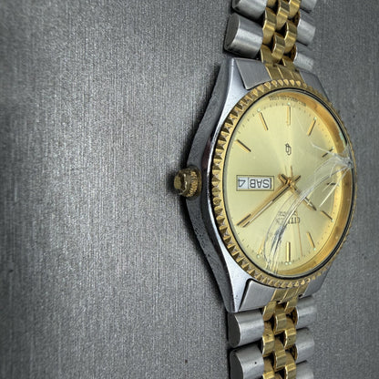 Citizen CQ President Watch Men 35mm Champagne Dial Two Tone Daydate PARTS4