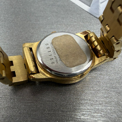 Seiko Watch Women 19mm Black Dial Gold Tone Round 1n01-0gd0 New Battery Vintage9