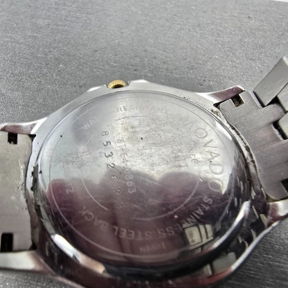 Movado Museum Watch Men 34mm Black Dial Two Tone Round 81-E4-0863 New Battery BQ9
