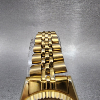 Seiko SQ Watch Women 24mm Gold Dial Gold Tone Daydate 24mm Round New Battery NBG5