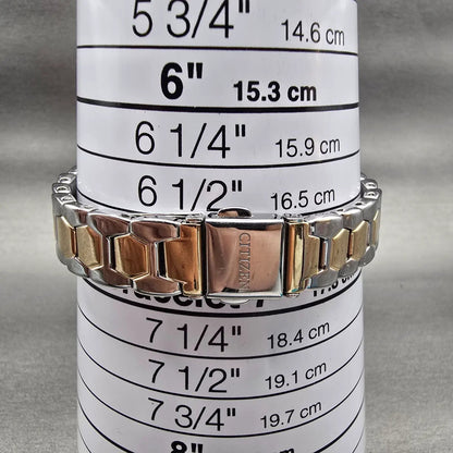 Citizen Watch Women 24mm MOP Dial Silver Tone Gemmed Round 9627-S121558 New Batt9