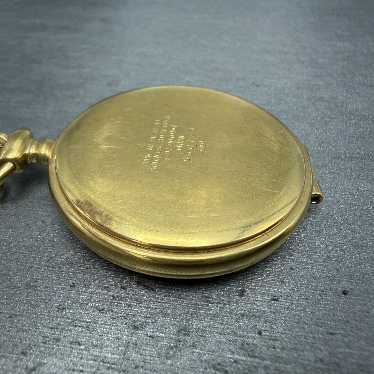 Seiko Alba Success Pocket Watch Men 42mm White Dial Gold Tone V301-0010 New Batt9