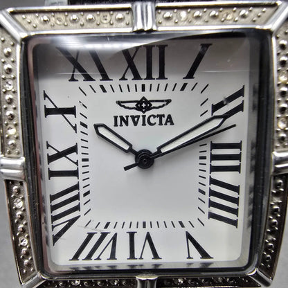 Invicta Wildflower Tank Watch Women 33mm White Dial Silver Tone 14433 New Batt1