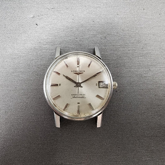 Longines Grand Prize Automatic Watch Men 34mm Silver Dial Stainless Steel PARTS0