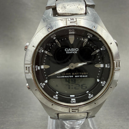 Casio Edifice Watch 38mm Silver Ana Digi Alarm Chrono EFA-110 Round New Battery0