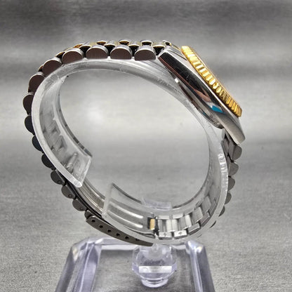 Seiko Watch Women 24mm Gold Dial Two Tone Daydate Round 7N83-0041 New Battery8