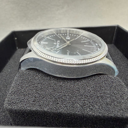 Invicta Celestial Watch Men 43mm Black Dial Silver Date Round Leather 478163