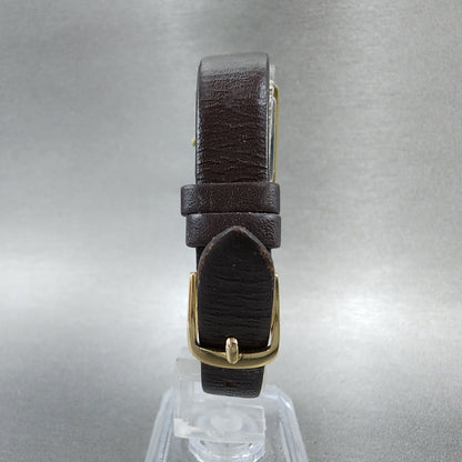 Seiko Tank Watch Women 18mm Champagne Dial Gold Tone 73205500 New Battery7