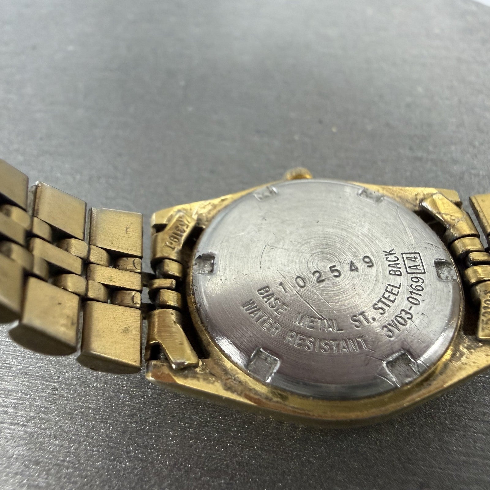 Seiko SQ Watch Women 24mm Black Dial Gold Tone Daydate 24mm Round New Battery 9Q9