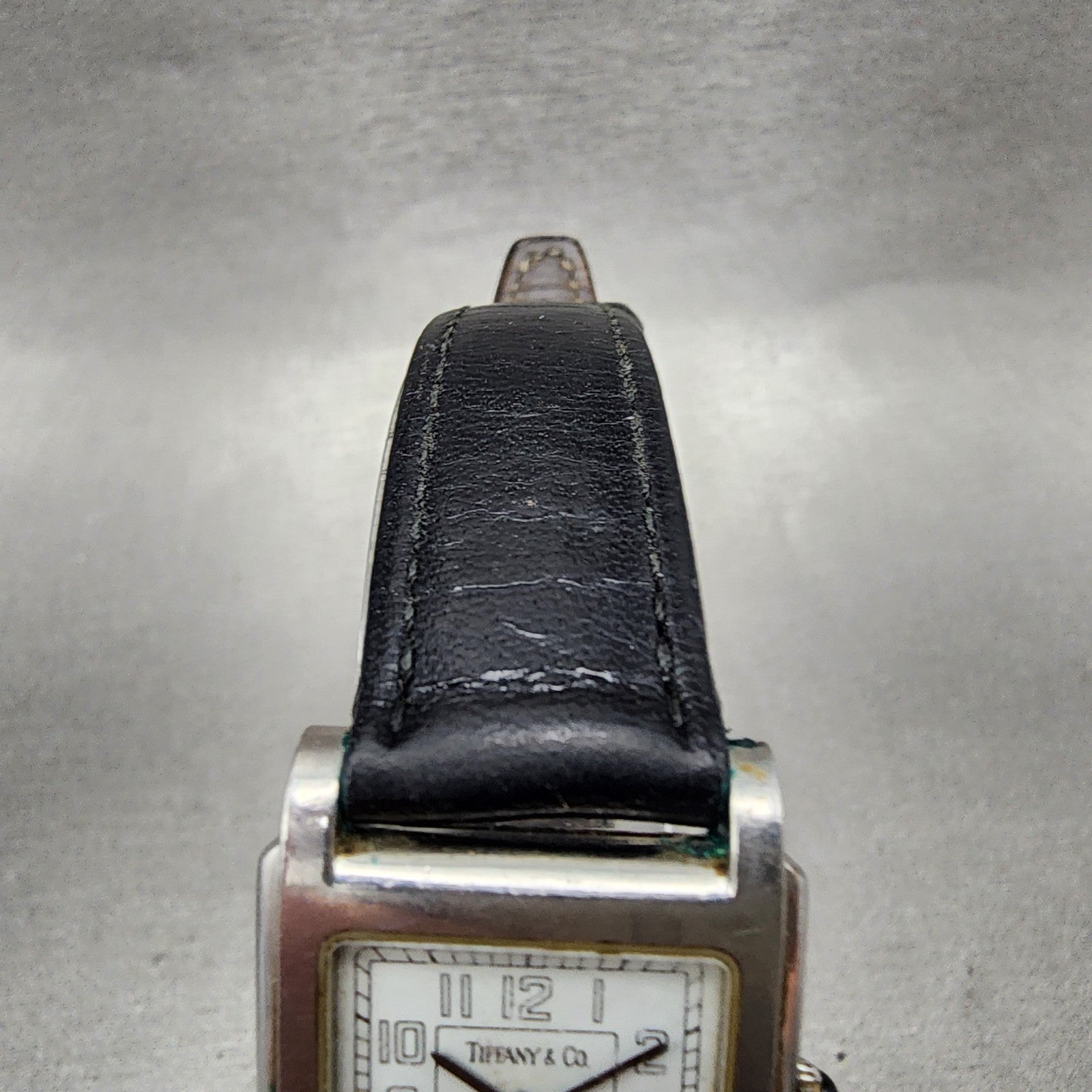 Tiffany & Co Tank Watch Women 23mm White Dial Steel Leather Band New Battery4
