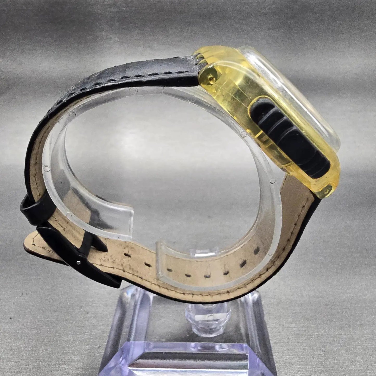 Swatch RAMONEUR Watch Men Black Dial Clear Case Chrono Alarm SOK400 New Battery8