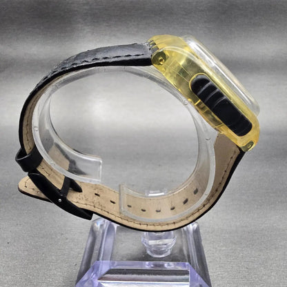 Swatch RAMONEUR Watch Men Black Dial Clear Case Chrono Alarm SOK400 New Battery8
