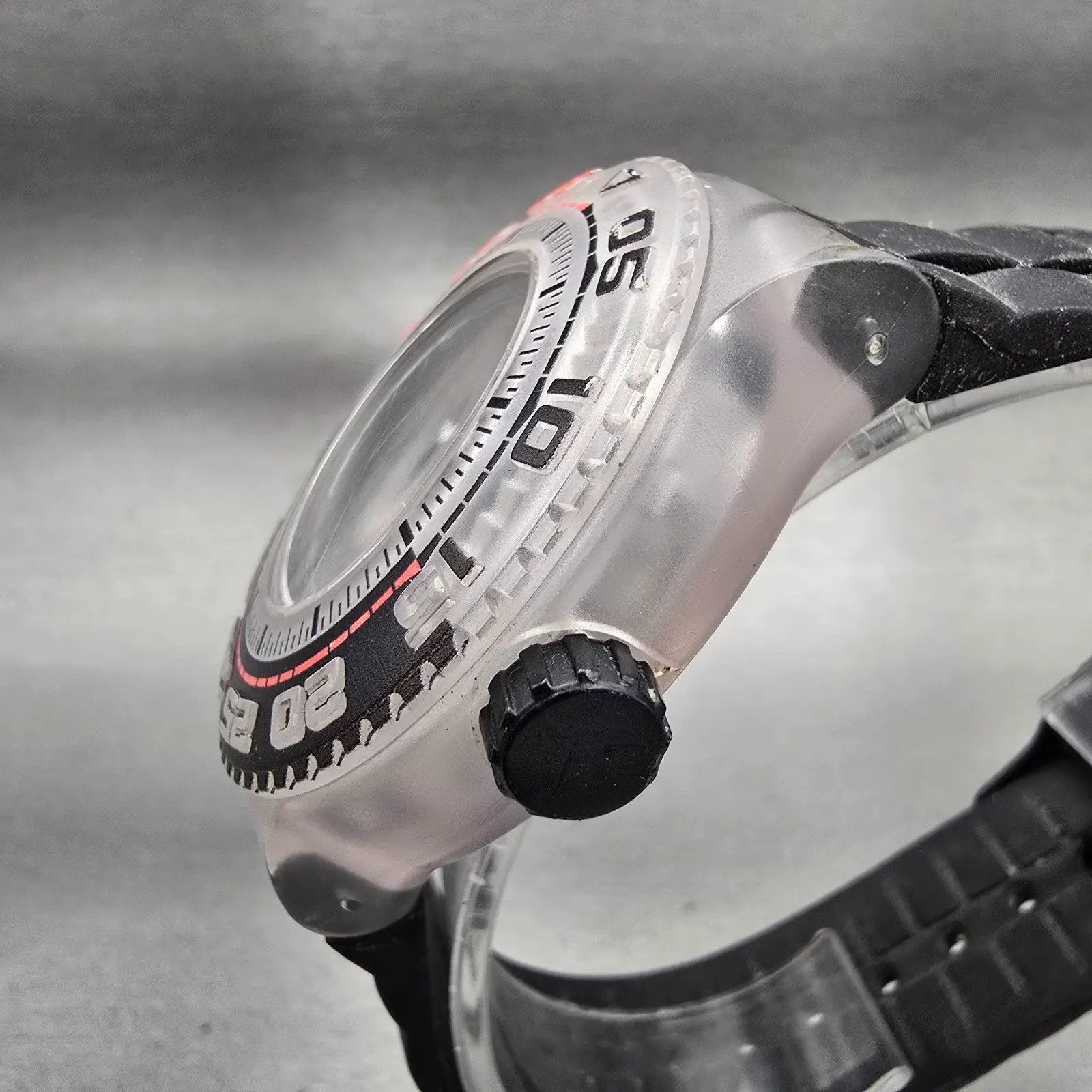 Swatch Scuba Libre Stormy watch Men 44mm Black Dial Clear Date SUUK400 New BattG2