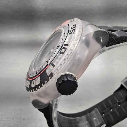 Swatch Scuba Libre Stormy watch Men 44mm Black Dial Clear Date SUUK400 New BattG2