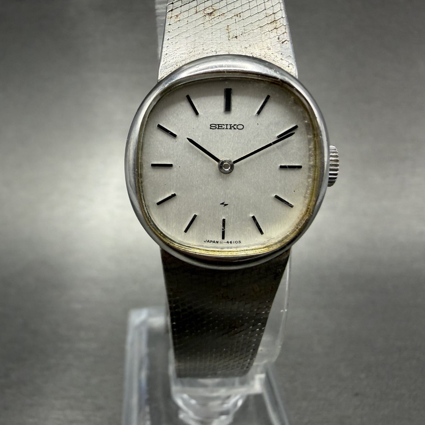 Seiko Watch Women 21mm Silver Dial Silver Tone Round Manual 11-4670 Runs0