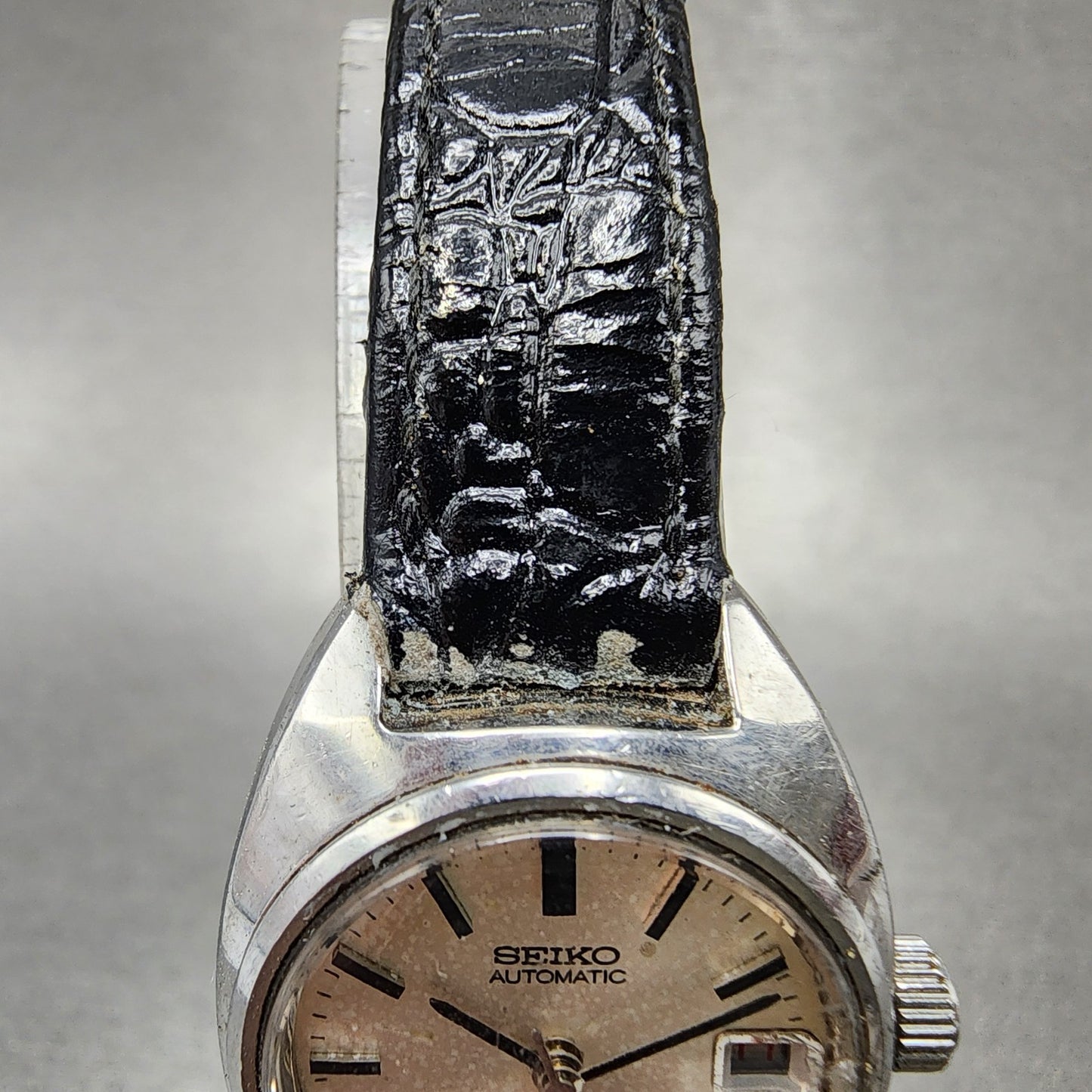 Seiko Automatic Watch Women 23mm White Dial Silver Tone Date 22050050 Runs4