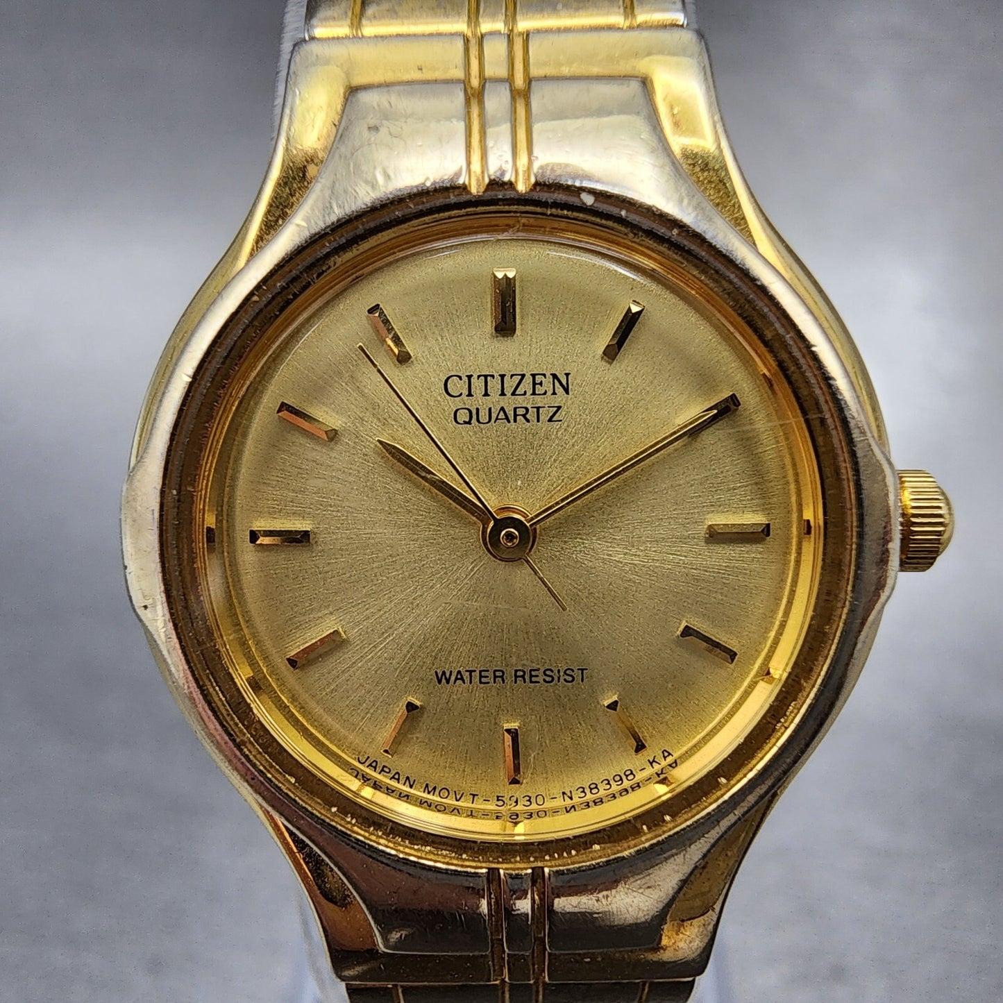 Citizen Watch Women 23mm Champange Dial Gold Tone Round 5930S43714 New Battery1