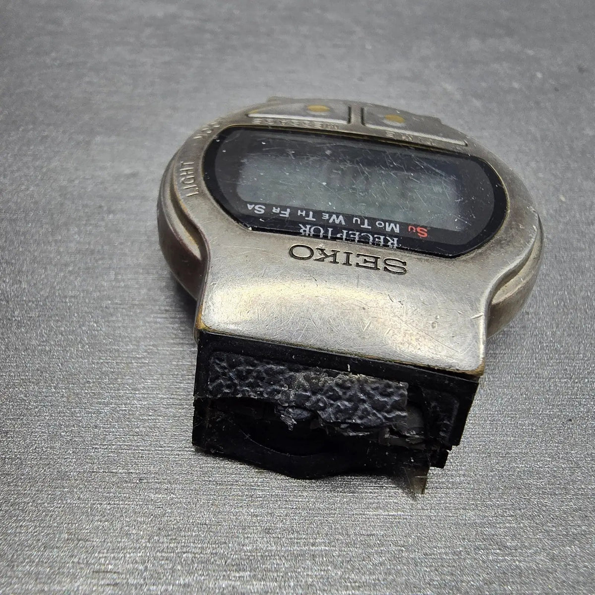 Seiko Receptor Watch Men 38mm Black Dial Steel Daydate READ! MA52-4A00 New Batt14