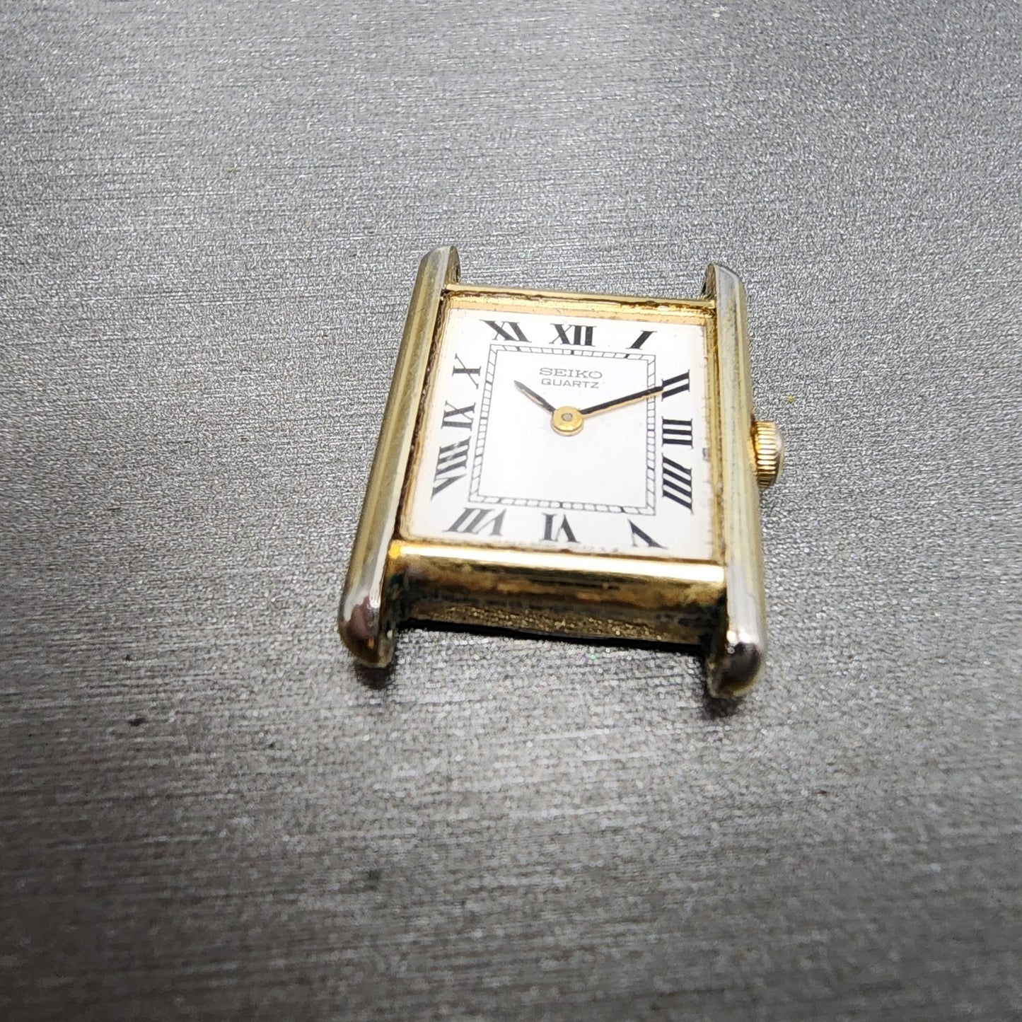 Seiko Tank Watch Women 18mm White Dial Gold Tone Rectangle 2c205019 New Battery6