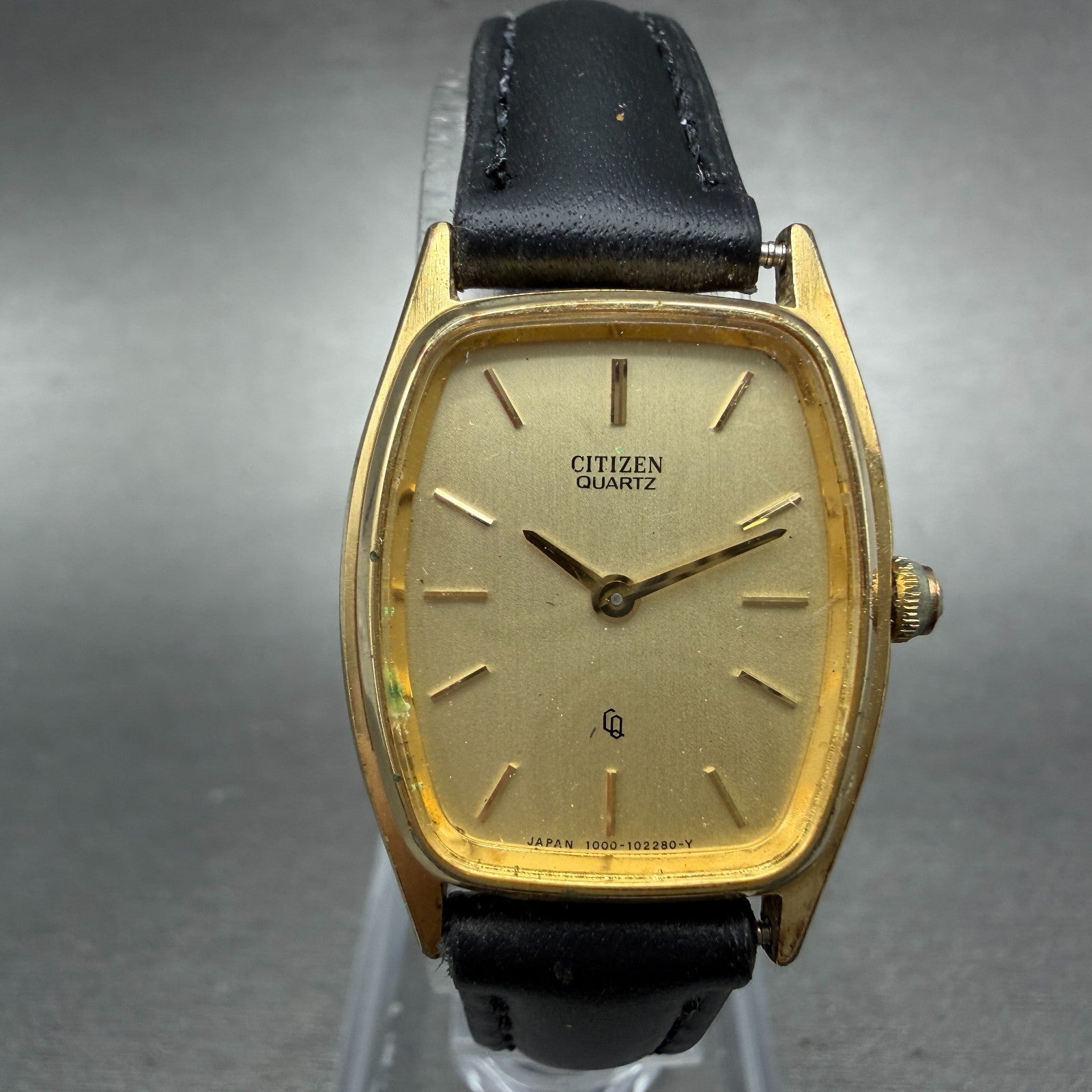 Citizen CQ Tank Watch Women 22mm Champagne Dial Gold Tone Rectangle New Battery0
