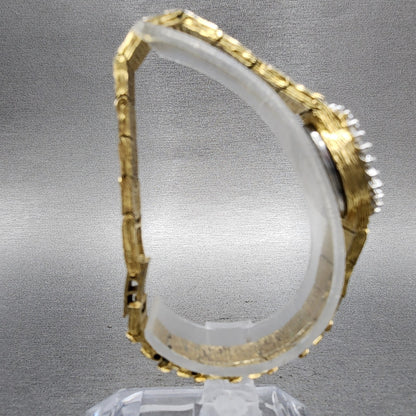 Geneva Watch Women 15mm Champagne Dial Gold Tone Oval New Battery Vintage7