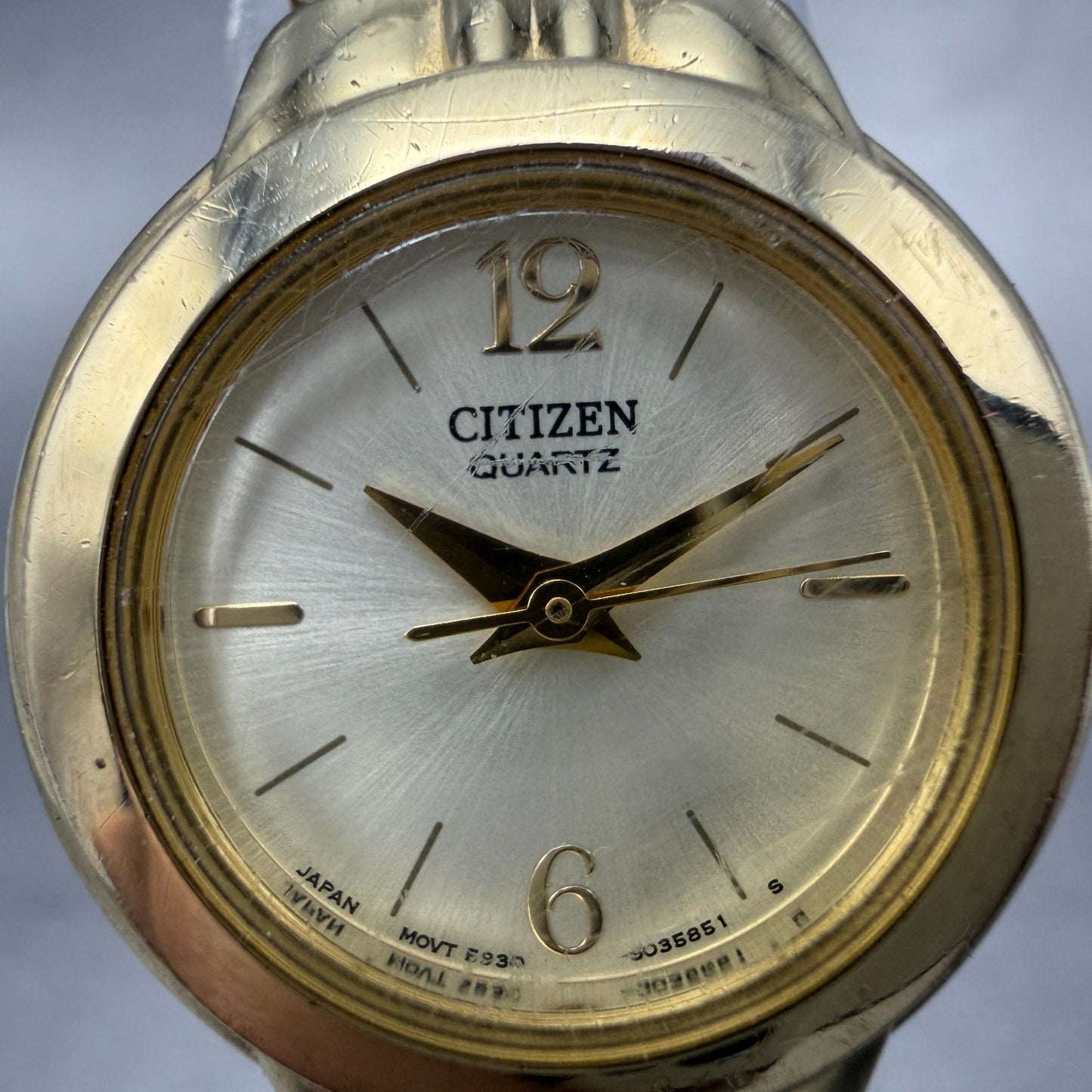 Citizen Watch Women 23mm Champagne Dial Gold Tone Round 5930-S021189 New Battery1