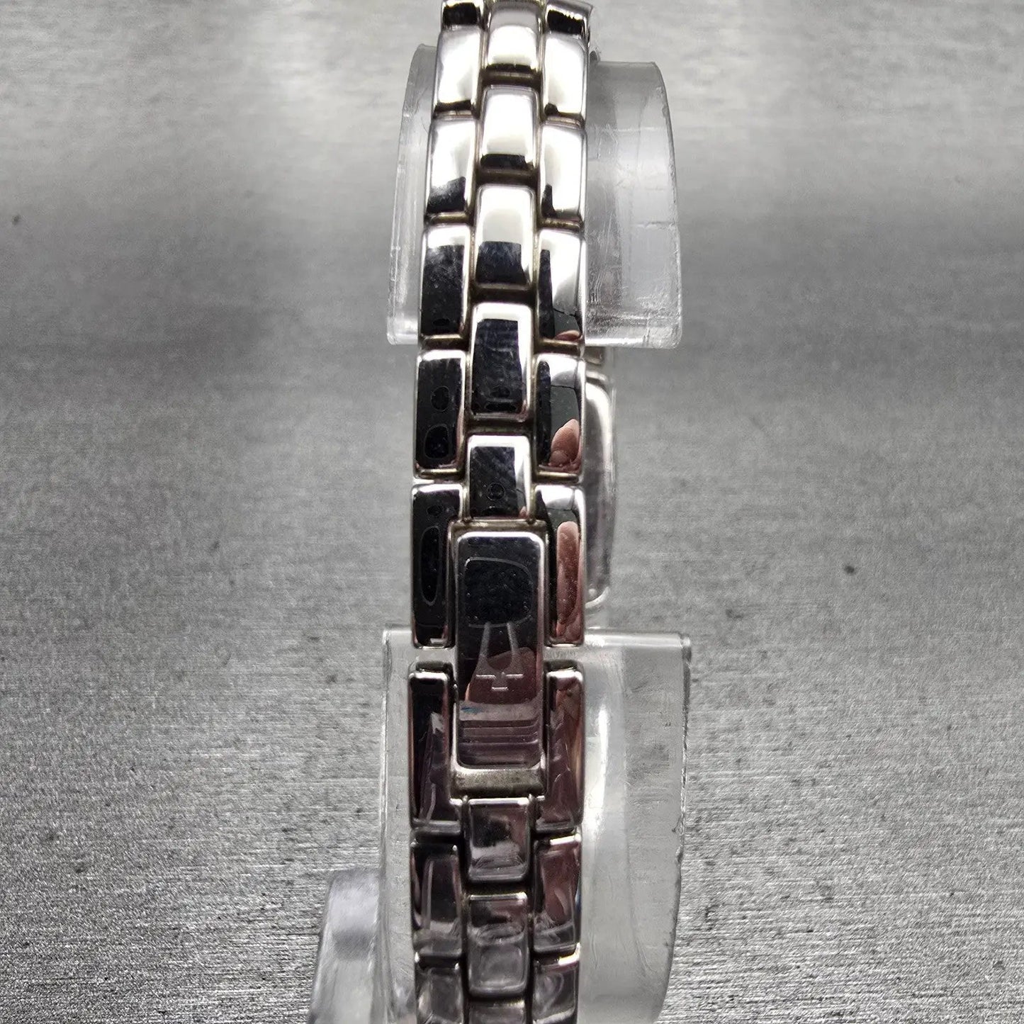 Bulova Watch Women 17mm Black Dial Silver Tone Rectangle 96T03 New Battery7