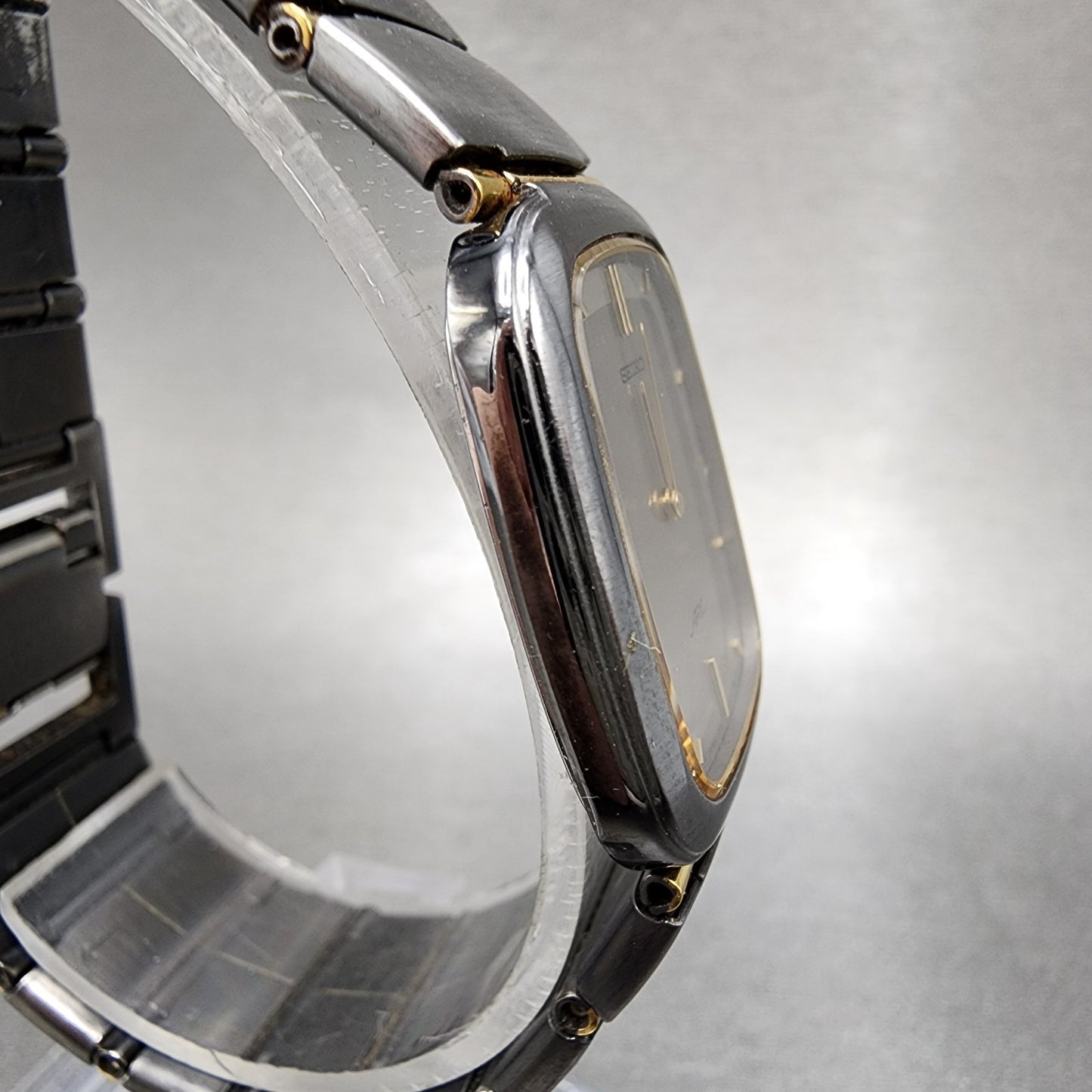 Seiko ARC Tank Watch Women 24mm Silver Dial Two Tone 12205320 New Battery READ!3