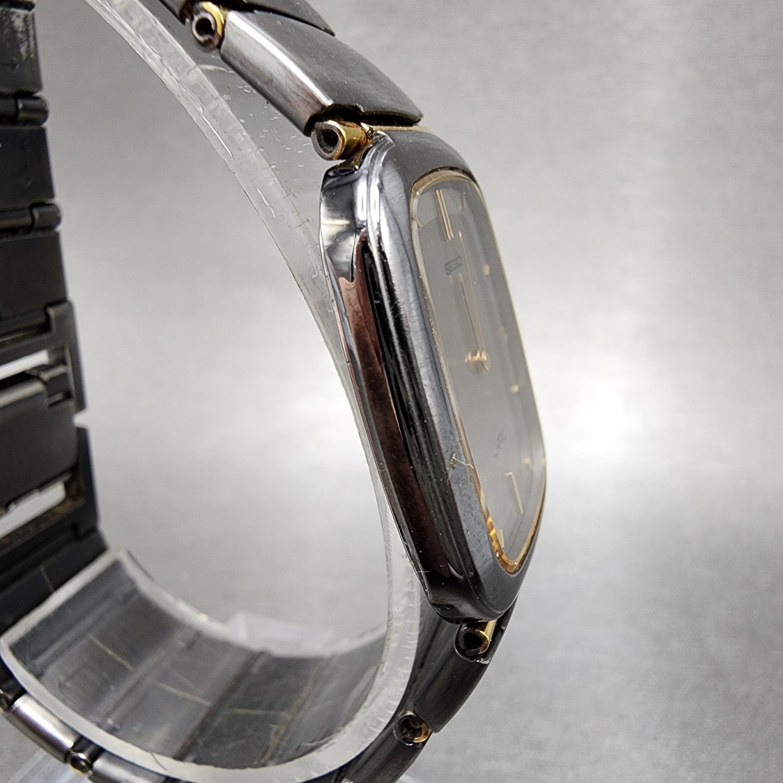 Seiko ARC Tank Watch Women 24mm Silver Dial Two Tone 12205320 New Battery READ!3