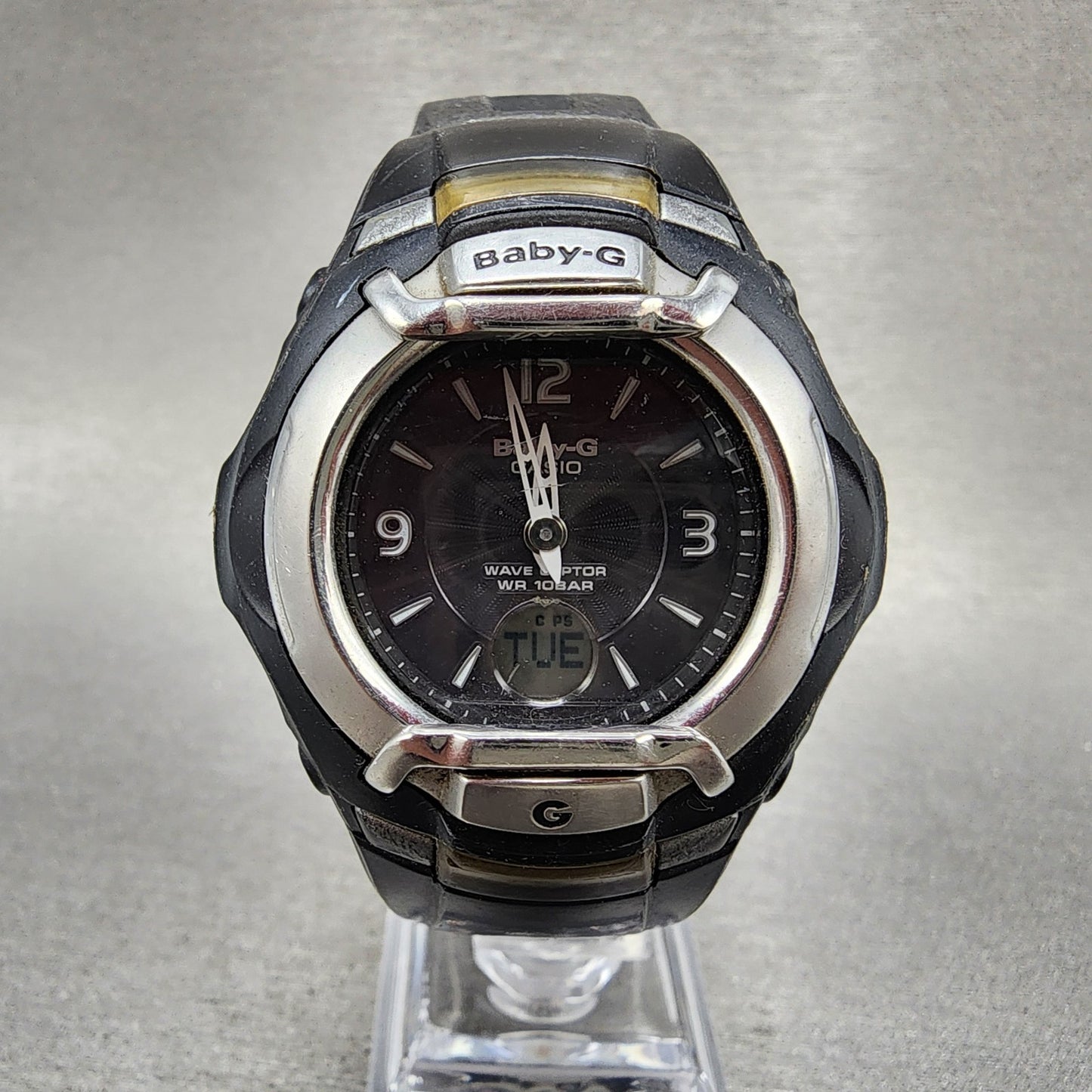 Casio BabyG BGT3001 Watch Women 41mm Black Tone Analog Digital Solar Works0