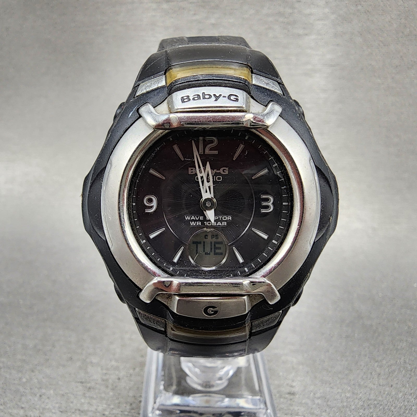 Casio BabyG BGT3001 Watch Women 41mm Black Tone Analog Digital Solar Works0