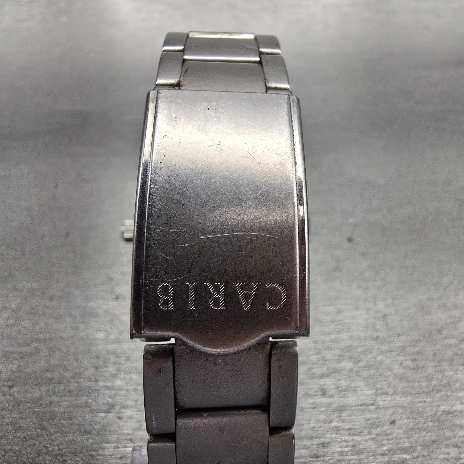 Seiko Alba Carib Watch Men 35mm Black Dial Silver Tone Daydate V743-8000 New Bat7