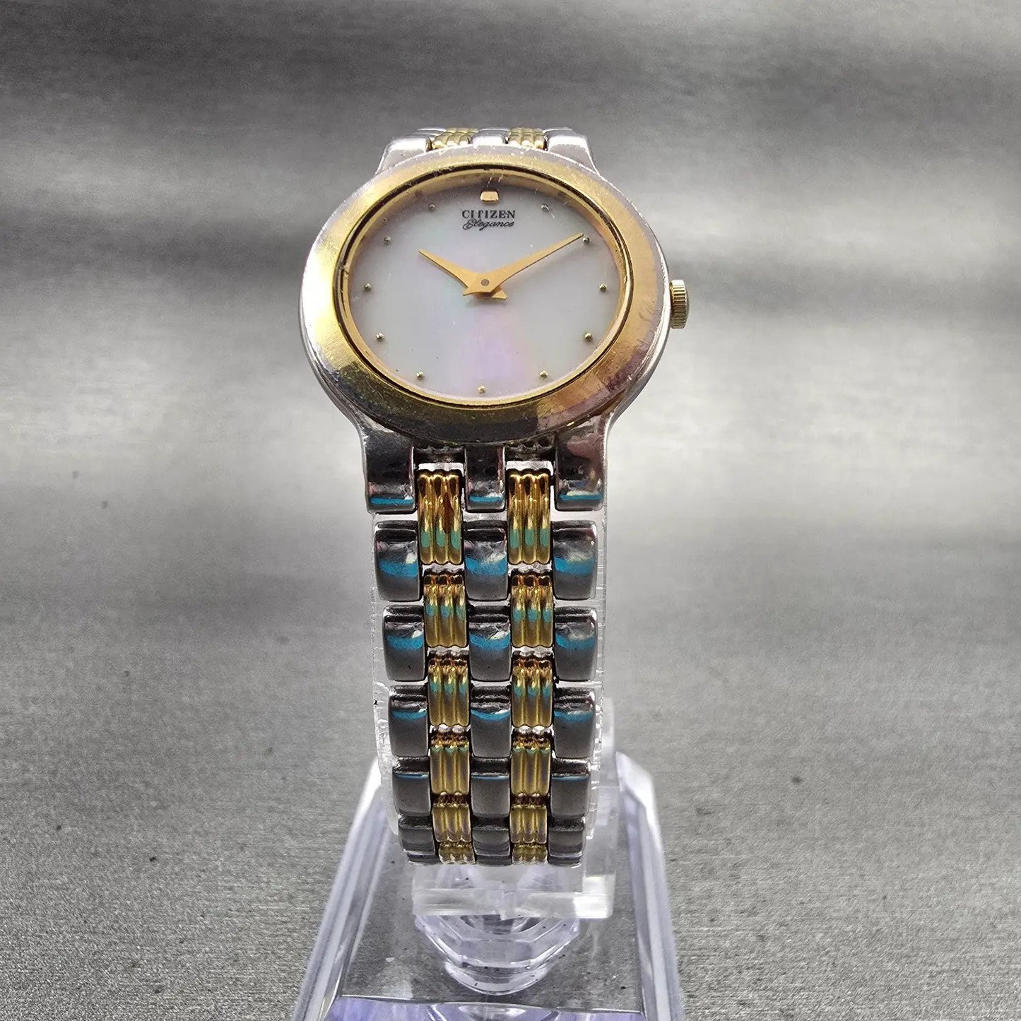 Citizen Elegance Watch Women 23mm MOP Dial Two Tone Round 3220-325303 New Batt5
