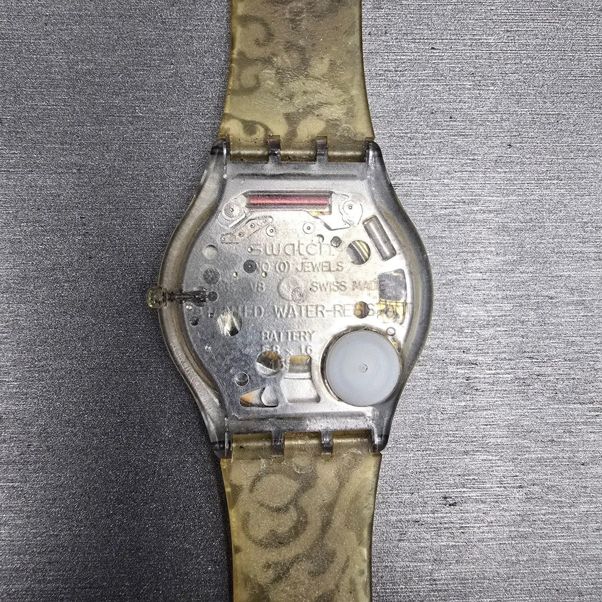 Swatch Portrait Watch Men 34mm Silver Dial Clear Case Round SFK150P New Battery8
